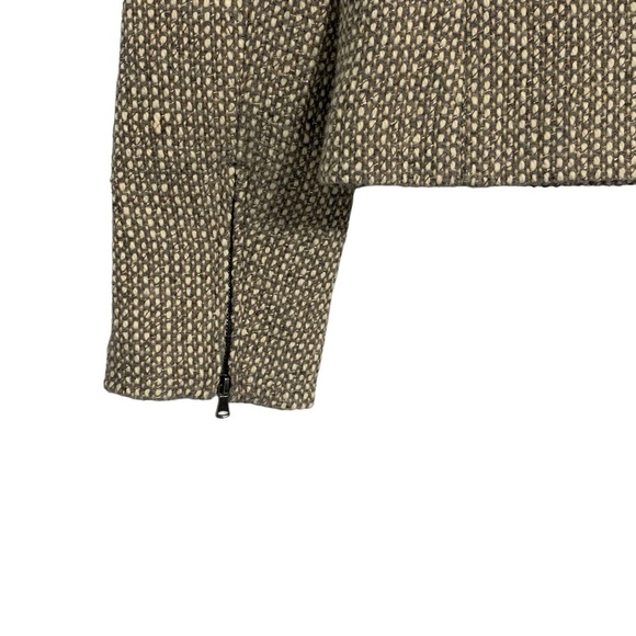 Talbots gray and cream tweed wool blend moto‎ jacket. Size 4 - Picture 5 of 11